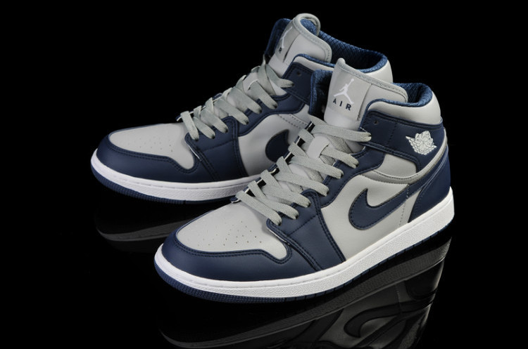 Air Jordan 1 Men Shoes Lightgrey/Steelblue Online